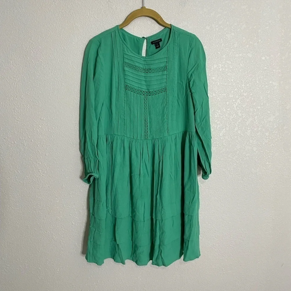 Ann Taylor Green Boho Dress 0